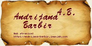Andrijana Barbir vizit kartica